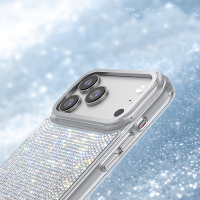 Apple iPhone 18 Pro Max Kılıf M-Safe Şarj Özellikli El İşlemeli Swarovski Taşlı Zore Paris Riva Sert PC Kapak - 5