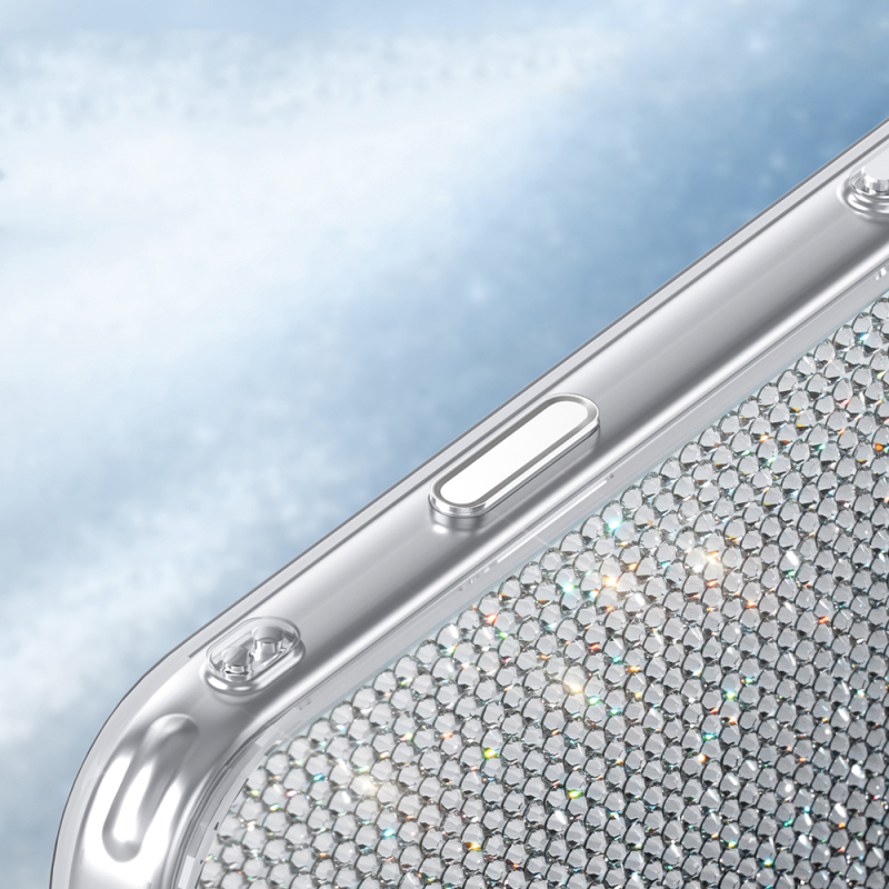 Apple iPhone 18 Pro Max Kılıf M-Safe Şarj Özellikli El İşlemeli Swarovski Taşlı Zore Paris Riva Sert PC Kapak - 10