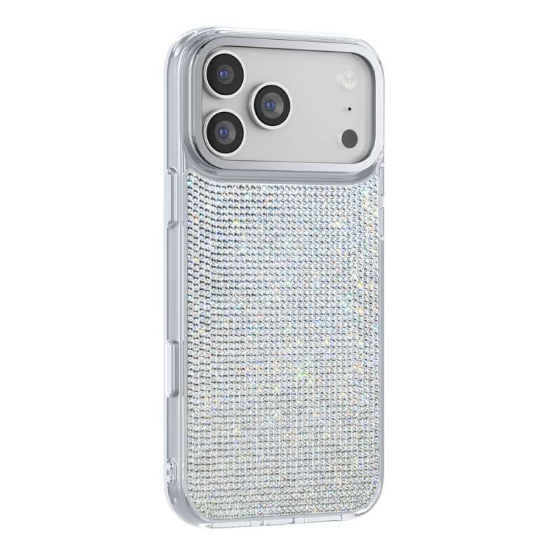 Apple iPhone 18 Pro Max Kılıf M-Safe Şarj Özellikli El İşlemeli Swarovski Taşlı Zore Paris Riva Sert PC Kapak - 1