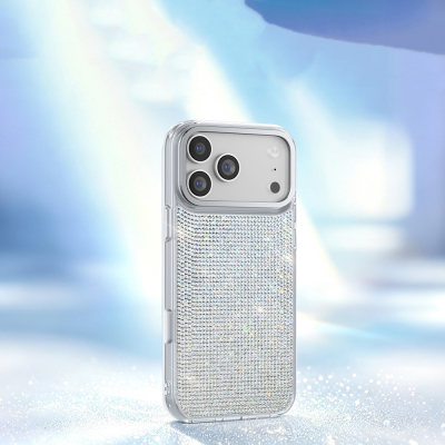 Apple iPhone 18 Pro Max Kılıf M-Safe Şarj Özellikli El İşlemeli Swarovski Taşlı Zore Paris Riva Sert PC Kapak - 4