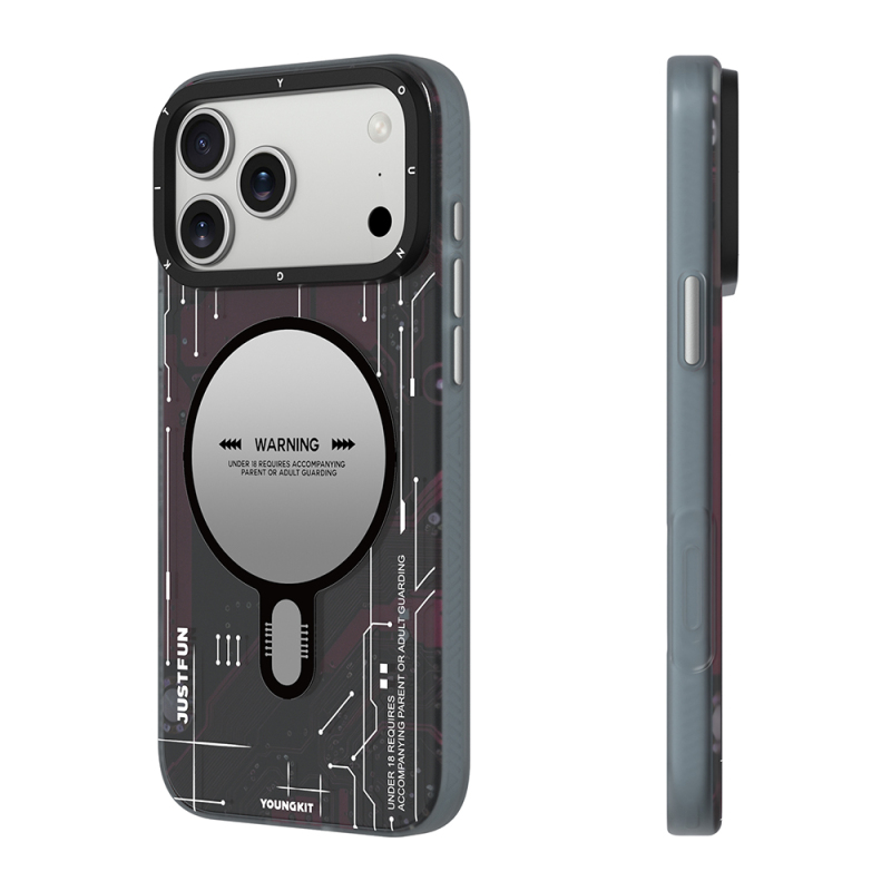 Apple iPhone 18 Pro Max Kılıf M-safe Şarj Özellikli Kamera Denetim Butonlu Youngkit Technology Serisi Kapak - 1