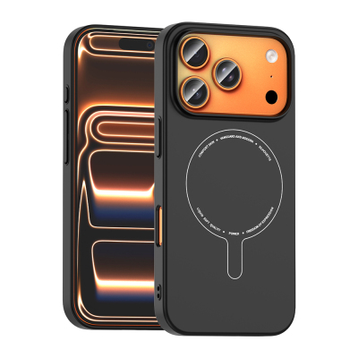 Apple iPhone 18 Pro Max Kılıf M-Safe Şarj Özellikli Kamera Korumalı Zore Elio Sert PC Kapak - 1