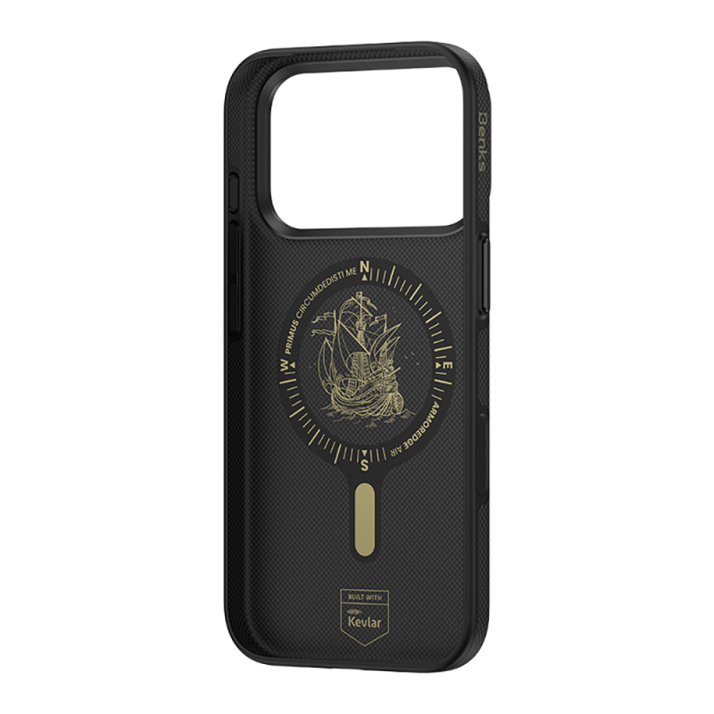 Apple iPhone 18 Pro Max Kılıf M-safe Şarj Özellikli Karbon Fiber Tasarımlı Benks ArmorEdge Air Navigator Kevlar Kapak - 6