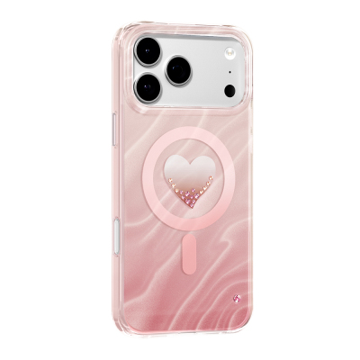 Apple iPhone 18 Pro Max Kılıf M-Safe Şarj Özellikli Orjinal Swarovski Taşlı Zore Paris Rovix Sert PC Kapak - 3