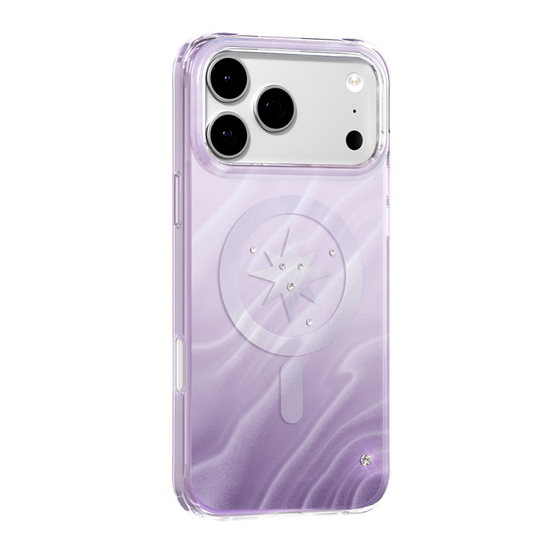 Apple iPhone 18 Pro Max Kılıf M-Safe Şarj Özellikli Orjinal Swarovski Taşlı Zore Paris Rovix Sert PC Kapak - 2