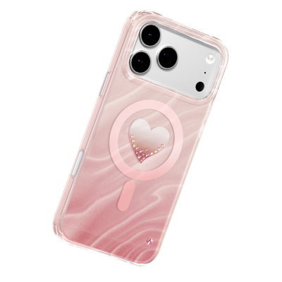 Apple iPhone 18 Pro Max Kılıf M-Safe Şarj Özellikli Orjinal Swarovski Taşlı Zore Paris Rovix Sert PC Kapak - 13
