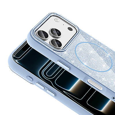 Apple iPhone 18 Pro Max Kılıf M-safe Şarj Özellikli Parlayan Simli Zore Okso Kapak - 21