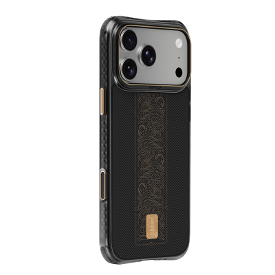 Apple iPhone 18 Pro Max Kılıf M-safe Şarj Özellikli Raptic Aramid Dual Rise Serisi 24 Ayar Altın Kaplamalı Karbon Kapak - 2