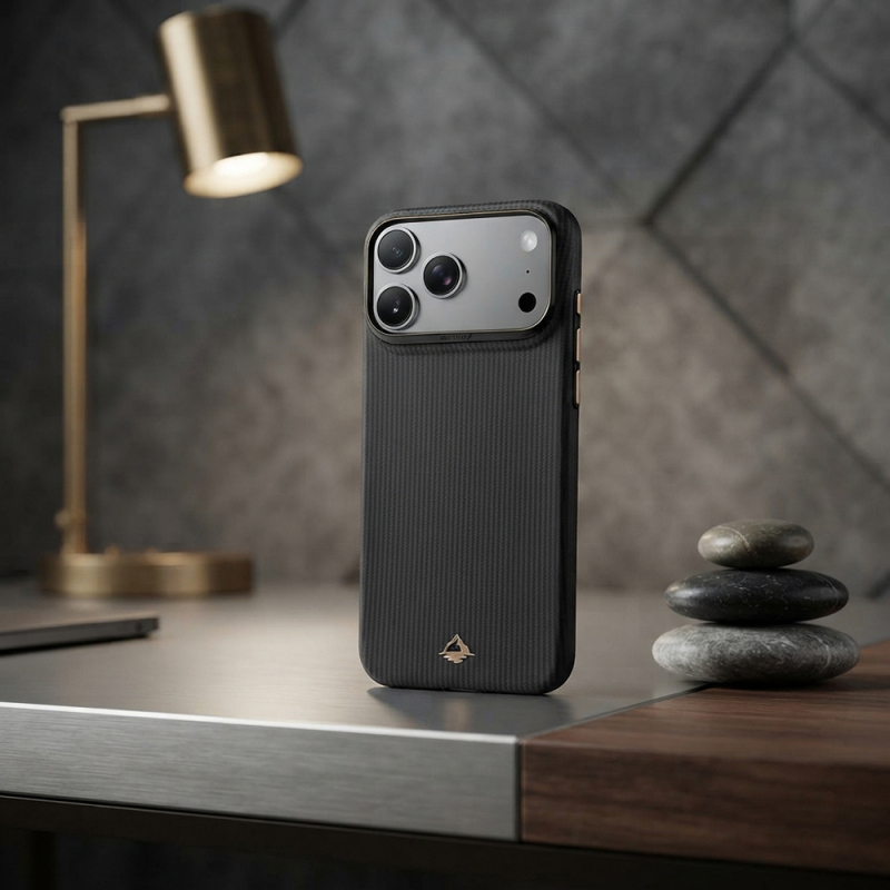 Apple iPhone 18 Pro Max Kılıf M-safe Şarj Özellikli Raptic Aramid Skin Reynis Serisi Karbon Kapak - 6