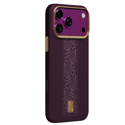 Apple iPhone 18 Pro Max Kılıf M-safe Şarj Özellikli Raptic Aramid Skin Rise Serisi 24 Ayar Altın Kaplamalı Karbon Kapak - 6