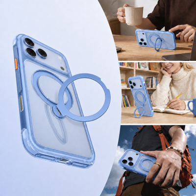 Apple iPhone 18 Pro Max Kılıf M-safe Şarj Özellikli Standlı Airbag Tasarımlı Mutural Air Shield Serisi Kapak - 11