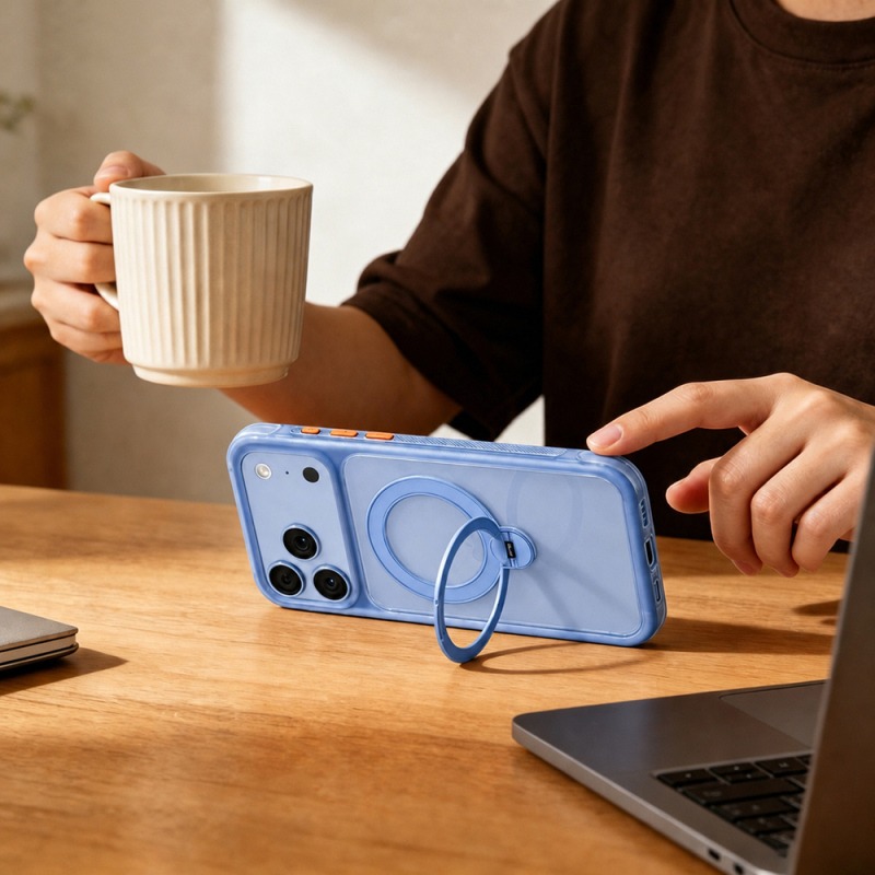 Apple iPhone 18 Pro Max Kılıf M-safe Şarj Özellikli Standlı Airbag Tasarımlı Mutural Air Shield Serisi Kapak - 15