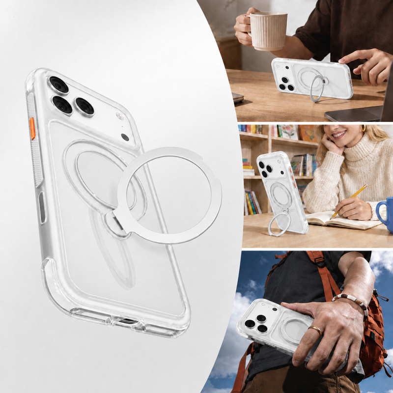 Apple iPhone 18 Pro Max Kılıf M-safe Şarj Özellikli Standlı Airbag Tasarımlı Mutural Air Shield Serisi Kapak - 12