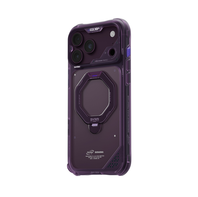Apple iPhone 18 Pro Max Kılıf M-safe Şarj Özellikli Standlı Skinarma Saturn Kapak - 6
