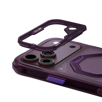Apple iPhone 18 Pro Max Kılıf M-safe Şarj Özellikli Standlı Skinarma Saturn Kapak - 11