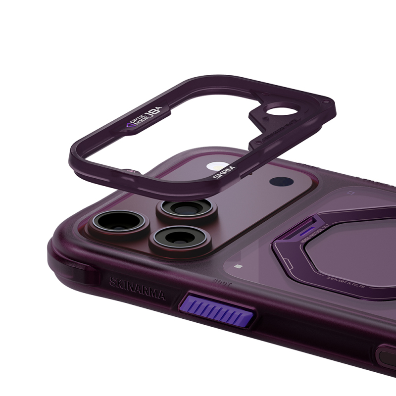 Apple iPhone 18 Pro Max Kılıf M-safe Şarj Özellikli Standlı Skinarma Saturn Kapak - 11
