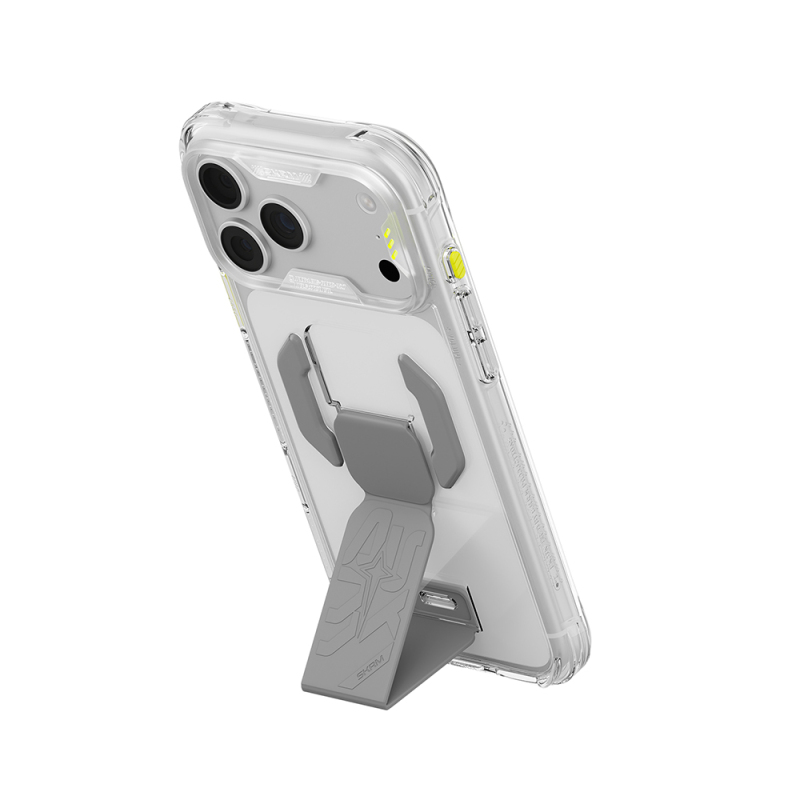 Apple iPhone 18 Pro Max Kılıf M-safe Şarj Özellikli Teknoloji Desenli Skinarma Helio CE Mag Charge Standlı Kapak - 9