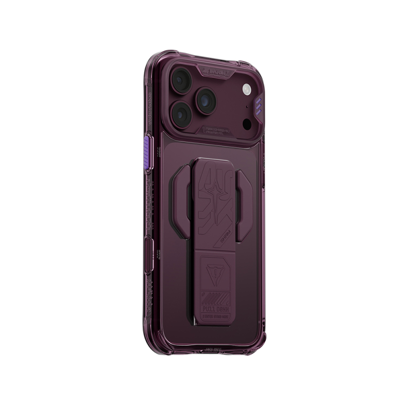 Apple iPhone 18 Pro Max Kılıf M-safe Şarj Özellikli Teknoloji Desenli Skinarma Helio CE Mag Charge Standlı Kapak - 16