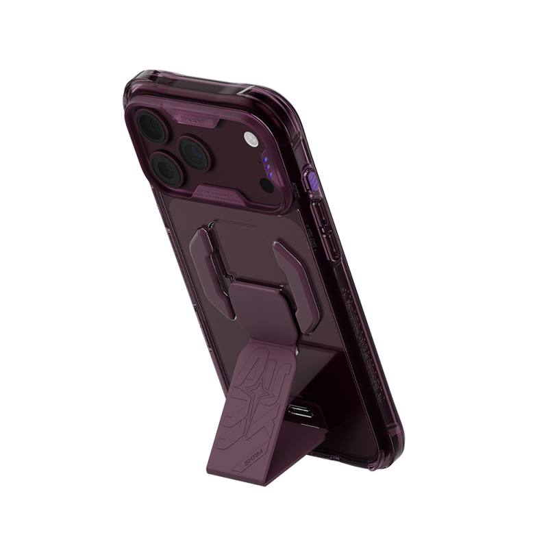 Apple iPhone 18 Pro Max Kılıf M-safe Şarj Özellikli Teknoloji Desenli Skinarma Helio CE Mag Charge Standlı Kapak - 20