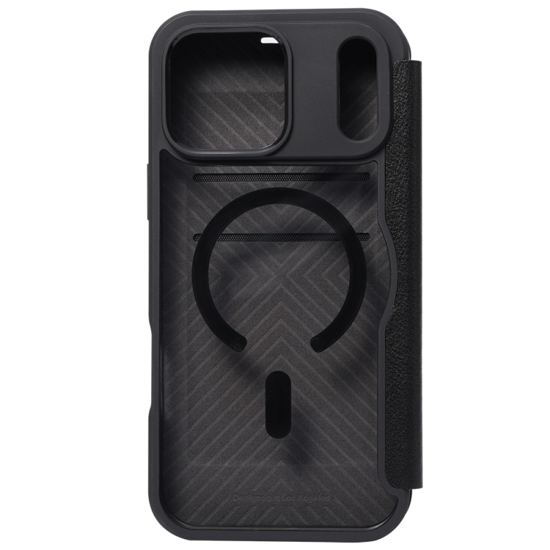 Apple iPhone 18 Pro Max Kılıf M-safe Şarj Özellikli Vegan Deri Tasarımlı Şeffaf Arka Yüzey Kartlıklı Raptic Urban Folio Serisi Kapak - 3