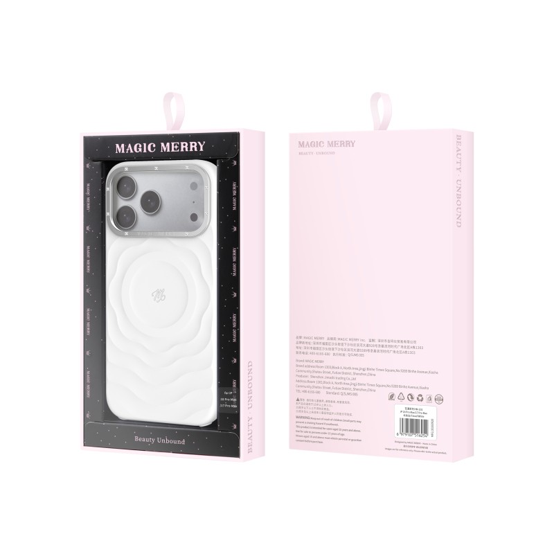 Apple iPhone 18 Pro Max Kılıf M-safe Şarj Özellikli Wiwu Magic Merry Blossom Drift Serisi Kapak - 17