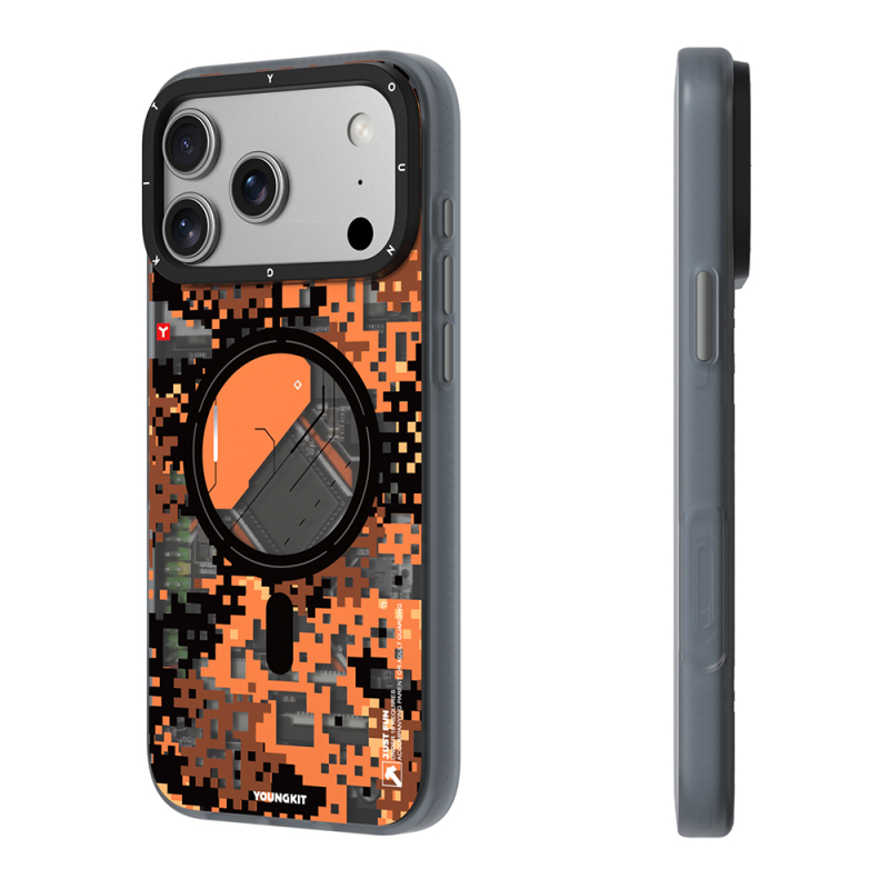 Apple iPhone 18 Pro Max Kılıf M-Safe Şarj Özellikli Youngkit Camouflage Sykell Serisi Kapak - 16