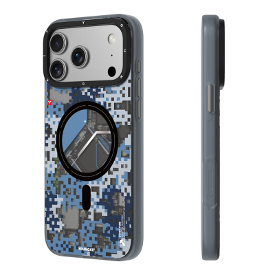 Apple iPhone 18 Pro Max Kılıf M-Safe Şarj Özellikli Youngkit Camouflage Sykell Serisi Kapak - 17