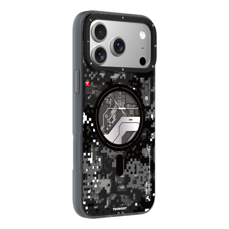 Apple iPhone 18 Pro Max Kılıf M-Safe Şarj Özellikli Youngkit Camouflage Sykell Serisi Kapak - 10