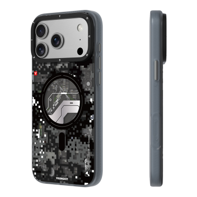Apple iPhone 18 Pro Max Kılıf M-Safe Şarj Özellikli Youngkit Camouflage Sykell Serisi Kapak - 14