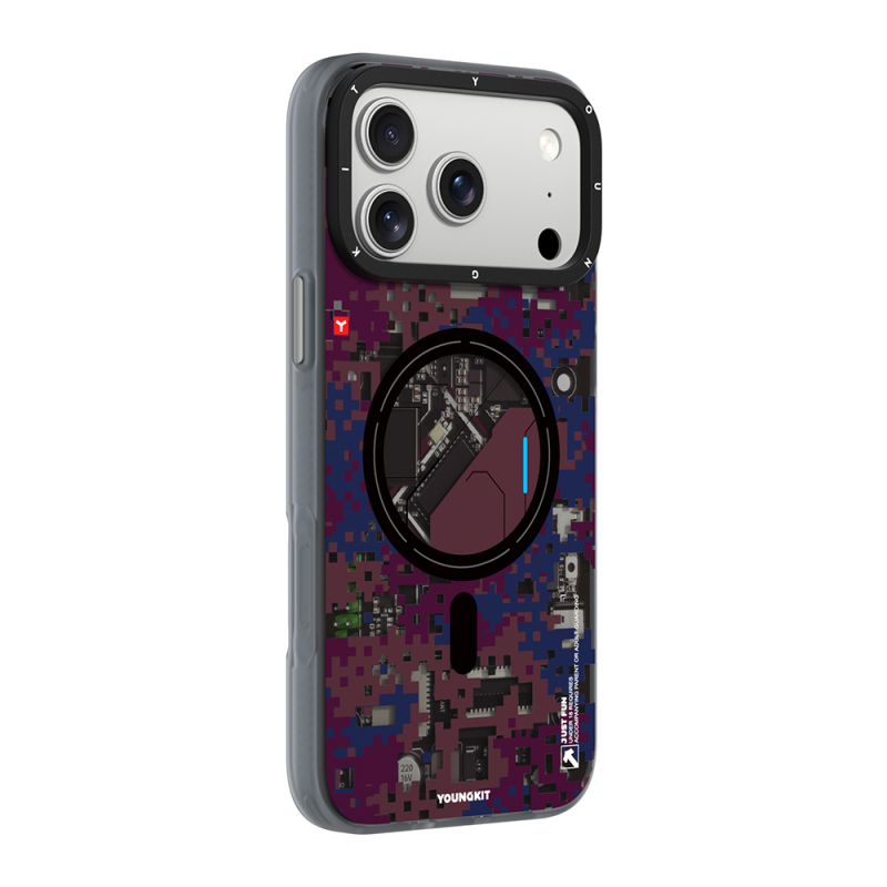 Apple iPhone 18 Pro Max Kılıf M-Safe Şarj Özellikli Youngkit Camouflage Sykell Serisi Kapak - 22