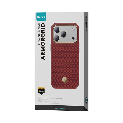 Apple iPhone 18 Pro Max Kılıf M-Safe Şarj Özellikli Yükseltilmiş Kamera Çerçeveli Benks ArmorPro ArmorGrid Serisi Kevlar Karbon Kapak - 7