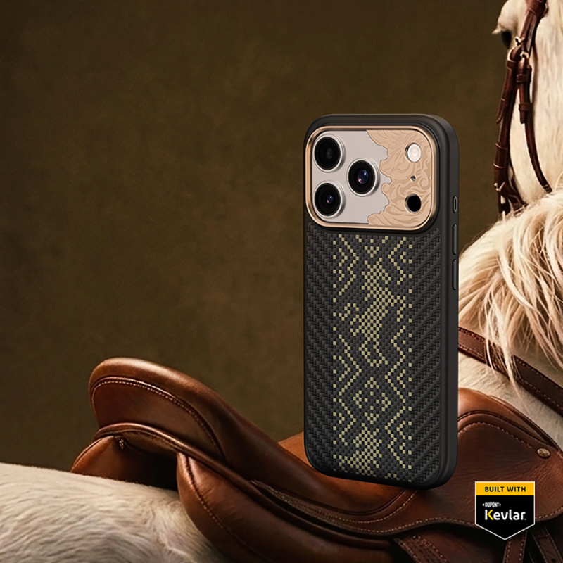 Apple iPhone 18 Pro Max Kılıf M-safe Şarj Özellikli Yükseltilmiş Kamera Çerçeveli Karbon Fiber Tasarımlı Benks Knight ArmorPro Kevlar Kapak - 7