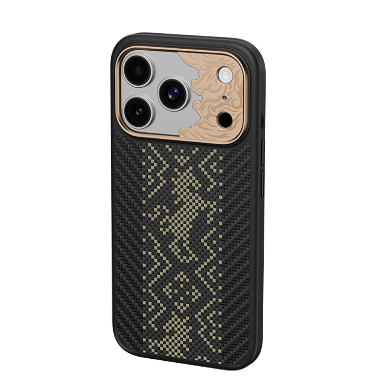 Apple iPhone 18 Pro Max Kılıf M-safe Şarj Özellikli Yükseltilmiş Kamera Çerçeveli Karbon Fiber Tasarımlı Benks Knight ArmorPro Kevlar Kapak - 5