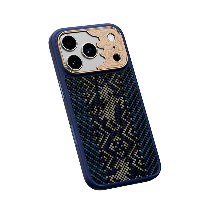 Apple iPhone 18 Pro Max Kılıf M-safe Şarj Özellikli Yükseltilmiş Kamera Çerçeveli Karbon Fiber Tasarımlı Benks Knight ArmorPro Kevlar Kapak - 4