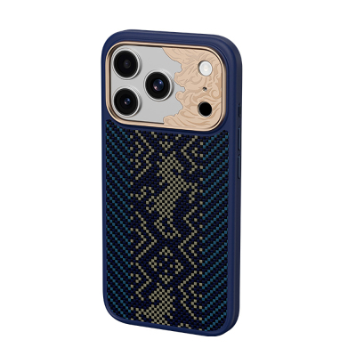 Apple iPhone 18 Pro Max Kılıf M-safe Şarj Özellikli Yükseltilmiş Kamera Çerçeveli Karbon Fiber Tasarımlı Benks Knight ArmorPro Kevlar Kapak - 6