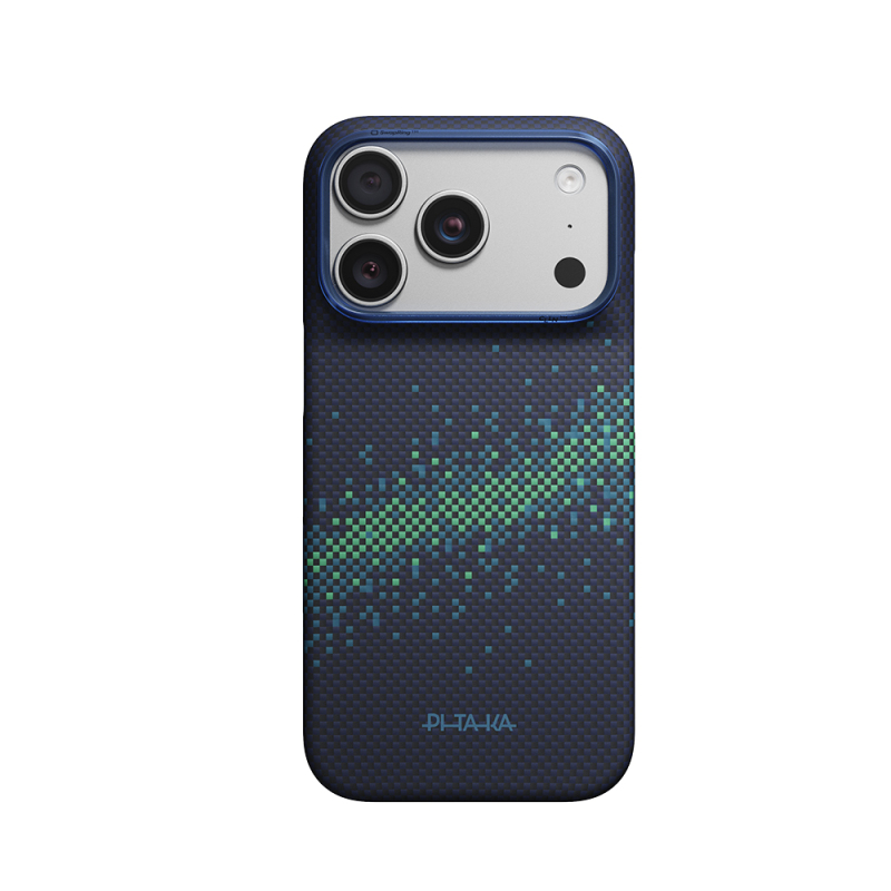 Apple iPhone 18 Pro Max Kılıf Magsafe Şarj Özellikli Aramid Karbon Fiber Pitaka Tactile Woven Starpeak Serisi Milky Way Galaxy Kapak - 1