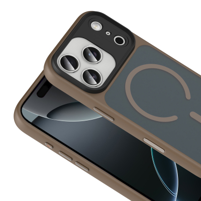 Apple iPhone 18 Pro Max Kılıf Mat Arka Yüzey Wireless Şarj Özellikli Zore Flet M-safe Kapak - 9