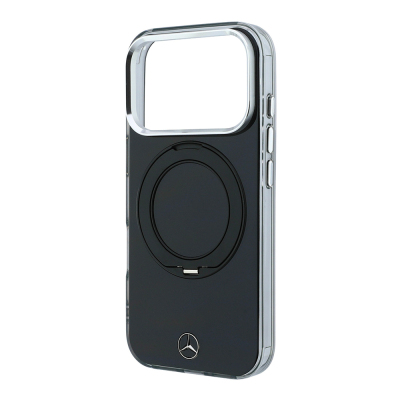 Apple iPhone 18 Pro Max Kılıf Mercedes Benz Orjinal Lisanslı M-safe Şarj Özellikli 360 Derece Dönebilen Standlı Metal Logolu Sert PC Kapak - 8