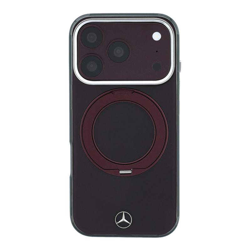 Apple iPhone 18 Pro Max Kılıf Mercedes Benz Orjinal Lisanslı M-safe Şarj Özellikli 360 Derece Dönebilen Standlı Metal Logolu Sert PC Kapak - 11