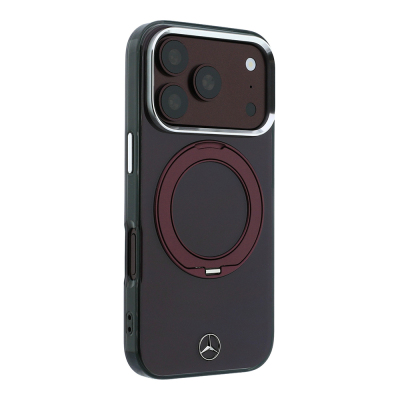 Apple iPhone 18 Pro Max Kılıf Mercedes Benz Orjinal Lisanslı M-safe Şarj Özellikli 360 Derece Dönebilen Standlı Metal Logolu Sert PC Kapak - 12