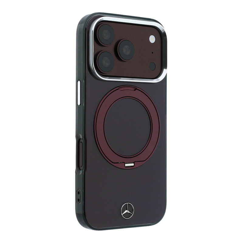 Apple iPhone 18 Pro Max Kılıf Mercedes Benz Orjinal Lisanslı M-safe Şarj Özellikli 360 Derece Dönebilen Standlı Metal Logolu Sert PC Kapak - 12