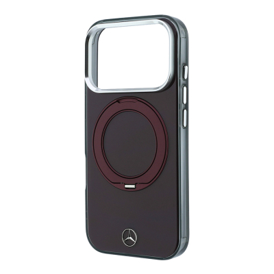 Apple iPhone 18 Pro Max Kılıf Mercedes Benz Orjinal Lisanslı M-safe Şarj Özellikli 360 Derece Dönebilen Standlı Metal Logolu Sert PC Kapak - 14