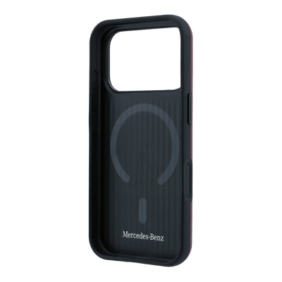 Apple iPhone 18 Pro Max Kılıf Mercedes Benz Orjinal Lisanslı M-safe Şarj Özellikli 360 Derece Dönebilen Standlı PU Metal Logolu Kapak - 7