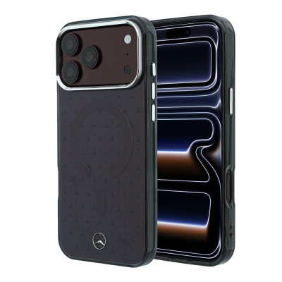 Apple iPhone 18 Pro Max Kılıf Mercedes Benz Orjinal Lisanslı M-safe Şarj Özellikli Çift Katmanlı Yıldız Desenli Sert PC Kapak - 1