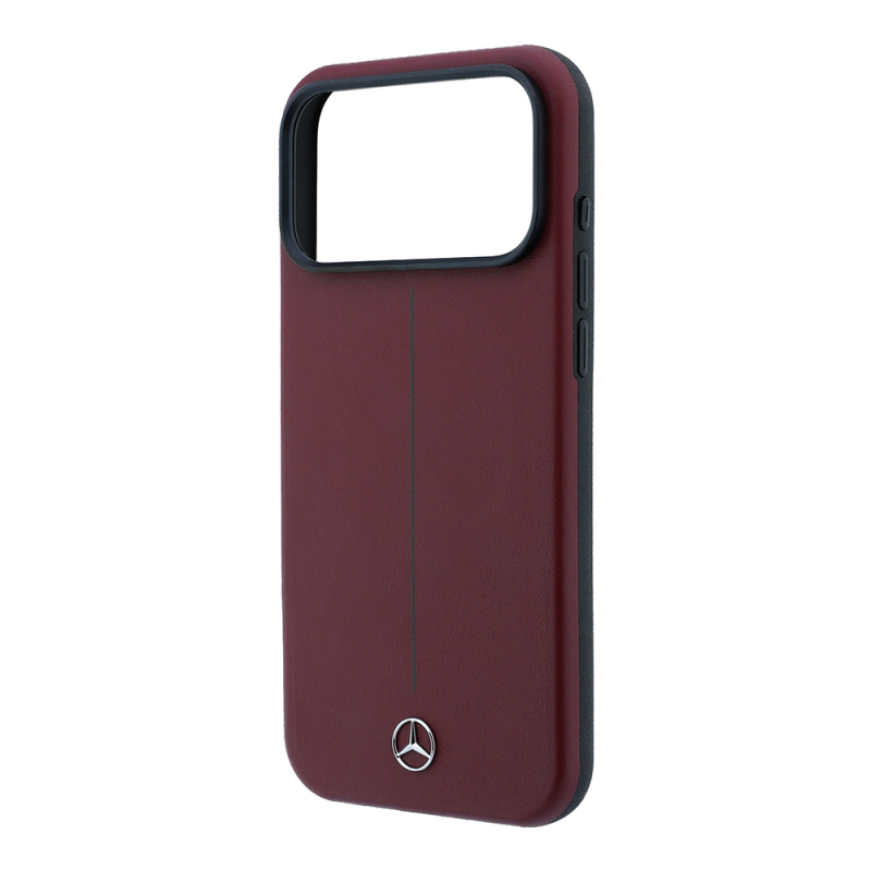 Apple iPhone 18 Pro Max Kılıf Mercedes Benz Orjinal Lisanslı M-safe Şarj Özellikli Metal Yıldız Logolu Çizgili Deri Kapak - 6