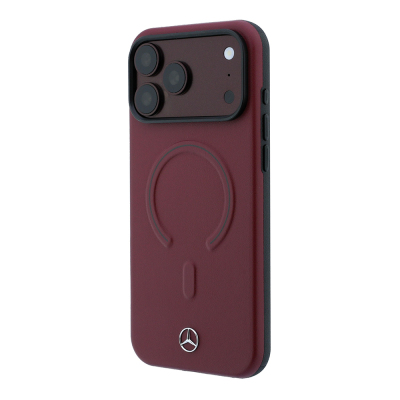 Apple iPhone 18 Pro Max Kılıf Mercedes Benz Orjinal Lisanslı M-safe Şarj Özellikli Metal Yıldız Logolu Kabartmalı Deri Kapak - 3