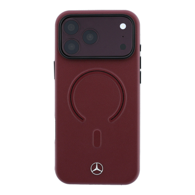 Apple iPhone 18 Pro Max Kılıf Mercedes Benz Orjinal Lisanslı M-safe Şarj Özellikli Metal Yıldız Logolu Kabartmalı Deri Kapak - 4