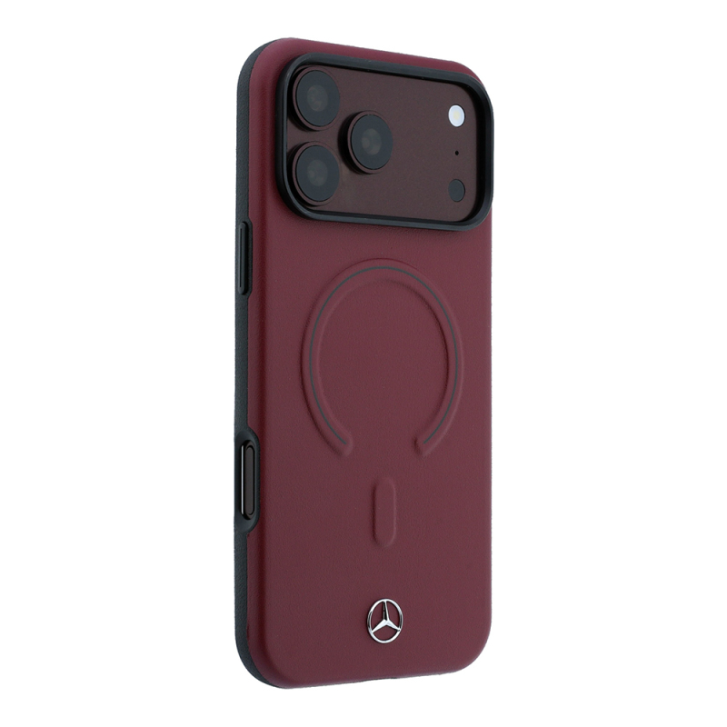 Apple iPhone 18 Pro Max Kılıf Mercedes Benz Orjinal Lisanslı M-safe Şarj Özellikli Metal Yıldız Logolu Kabartmalı Deri Kapak - 5