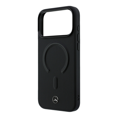 Apple iPhone 18 Pro Max Kılıf Mercedes Benz Orjinal Lisanslı M-safe Şarj Özellikli Metal Yıldız Logolu Kabartmalı Deri Kapak - 14