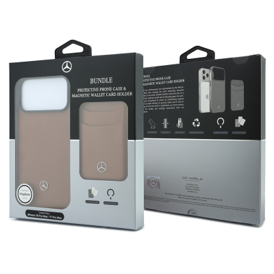 Apple iPhone 18 Pro Max Kılıf Mercedes Benz Orjinal Lisanslı M-safe Şarj Özellikli PU Deri 3D Metal Logolu Kartlıklı Kapak - 16